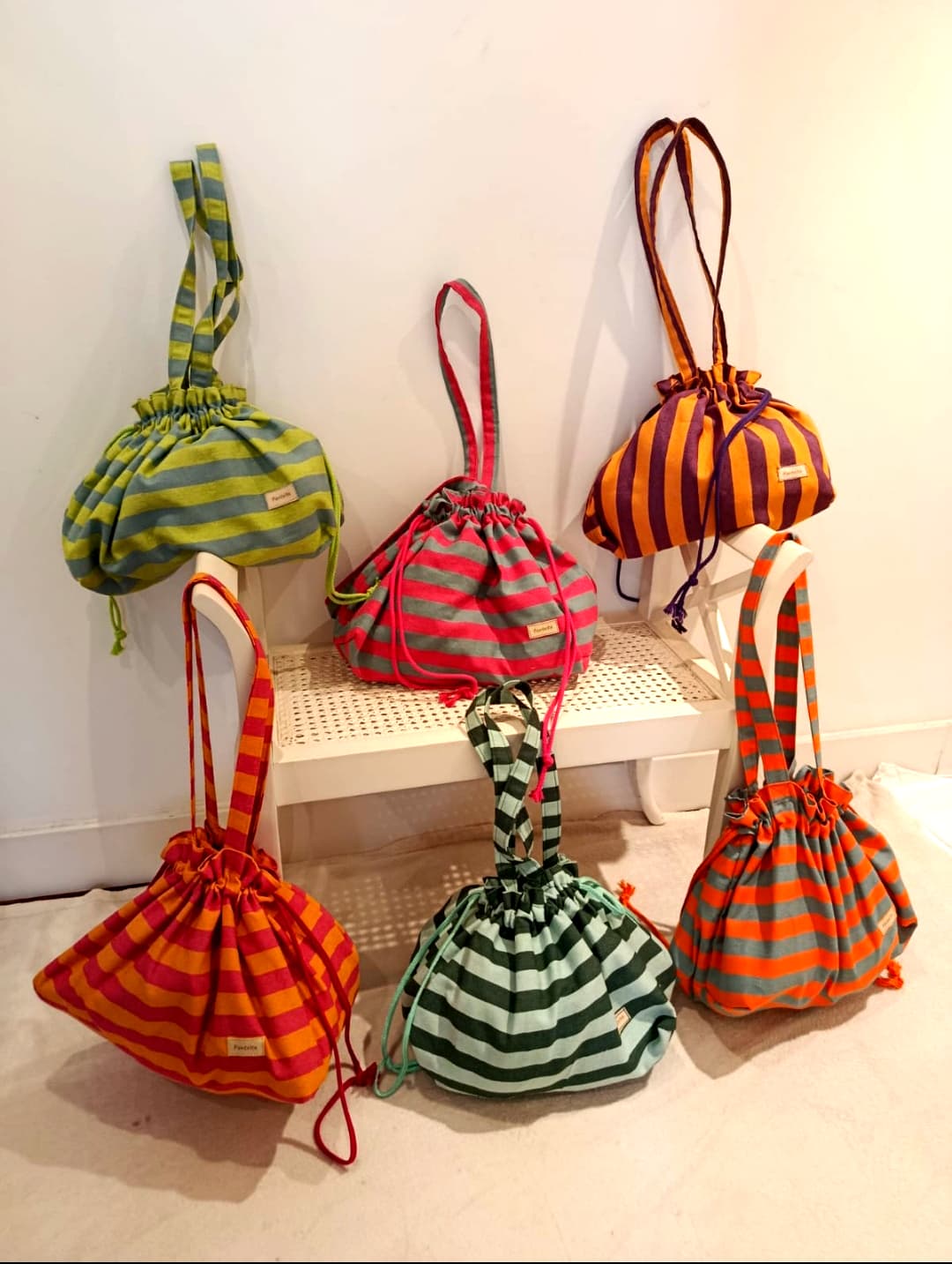 bolso bombonera de loneta a rayas bolso bombonera de loneta a rayas
